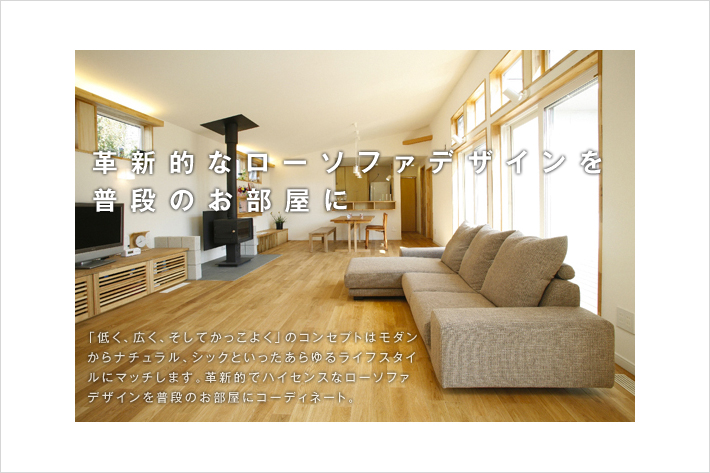 革新的なローソファデザインを普段のお部屋に：Decibel Professional