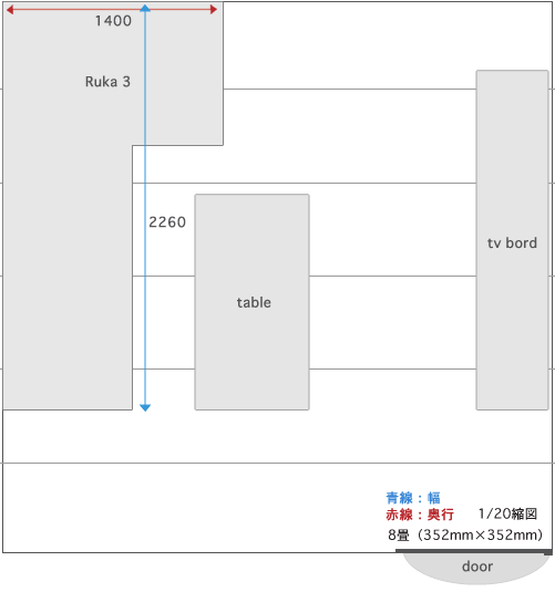 Ruka3ソファのコーディネート例です