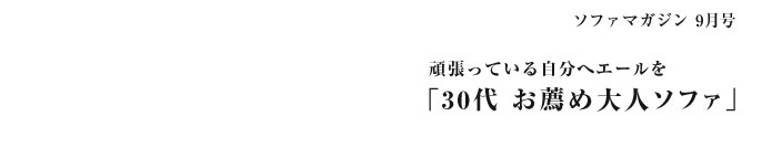 30代の方へお薦めソファ